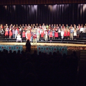 Photo of students singing